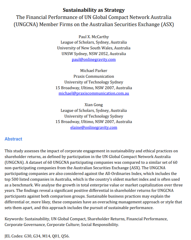 The front page of the linked report, listing authors and an abstract 