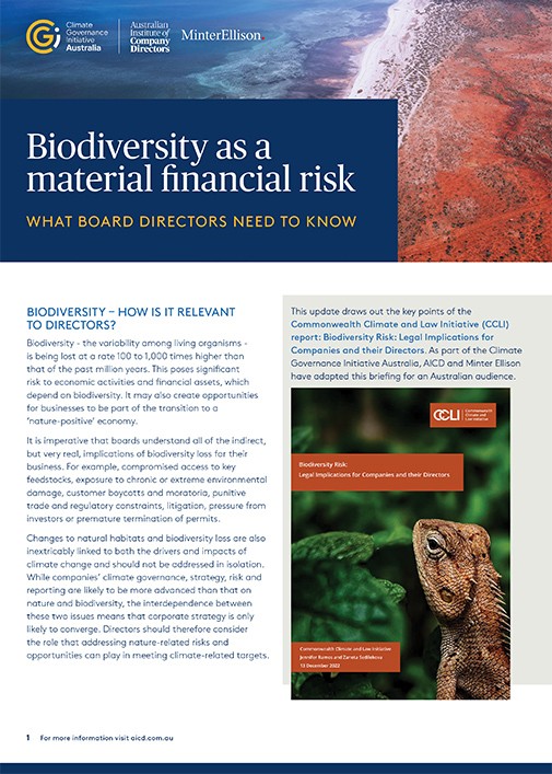 Cover of report adaption featuring a summary and image of the original report