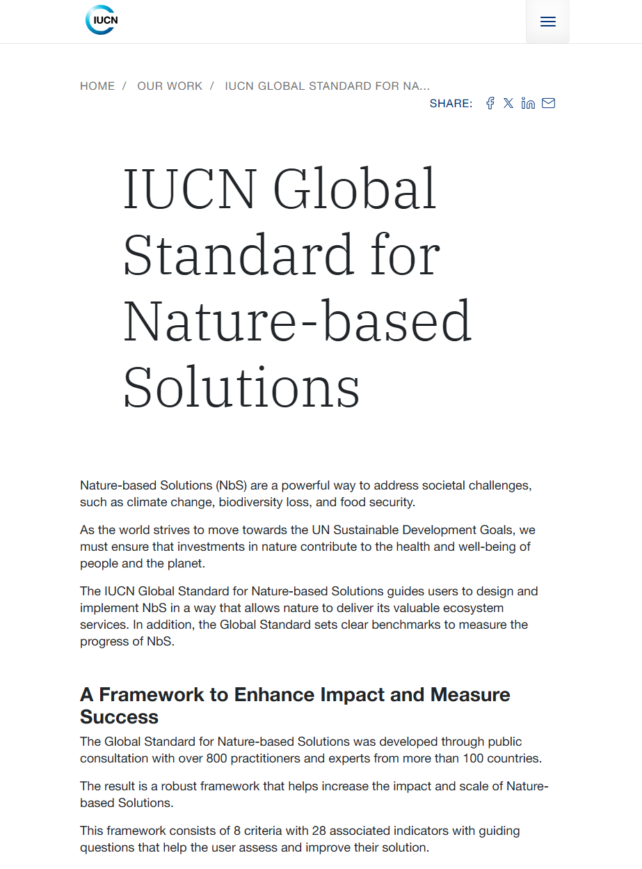 IUCN Global standard for nature-based solutions