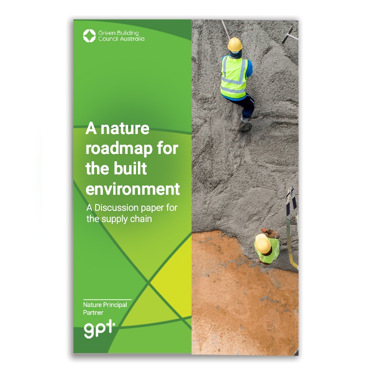 Report cover featuring title and an aerial view of concrete being poured