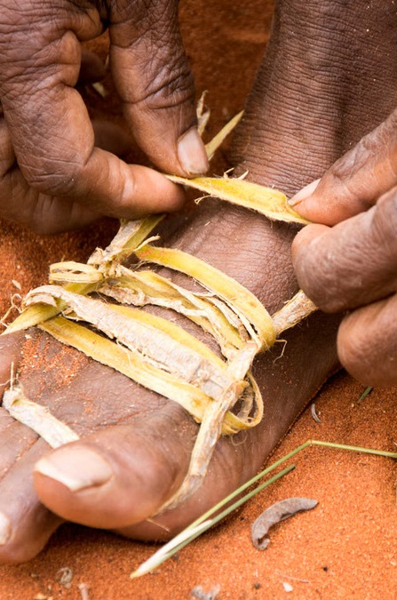 Traditional shoe weaving demonstration. Photo Annette Ruzicka.
