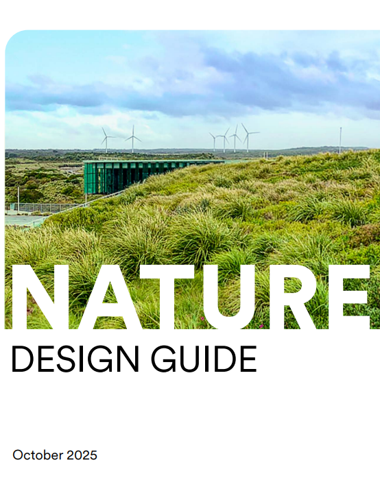 Title of document over a shot of a wind farm 