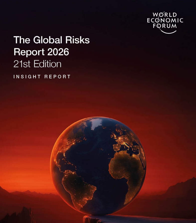 An image of the planet perched on the precipice of a cliff, illuminated in a red glow