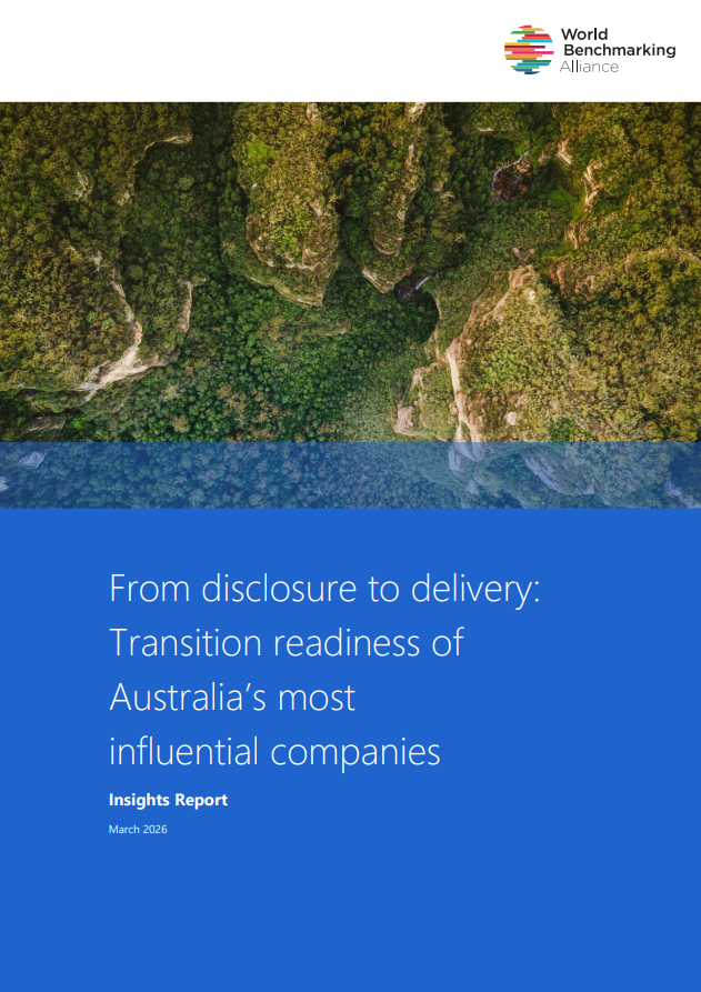 Aerial shot of forested cliffs and waterfalls with report title in blue text box
