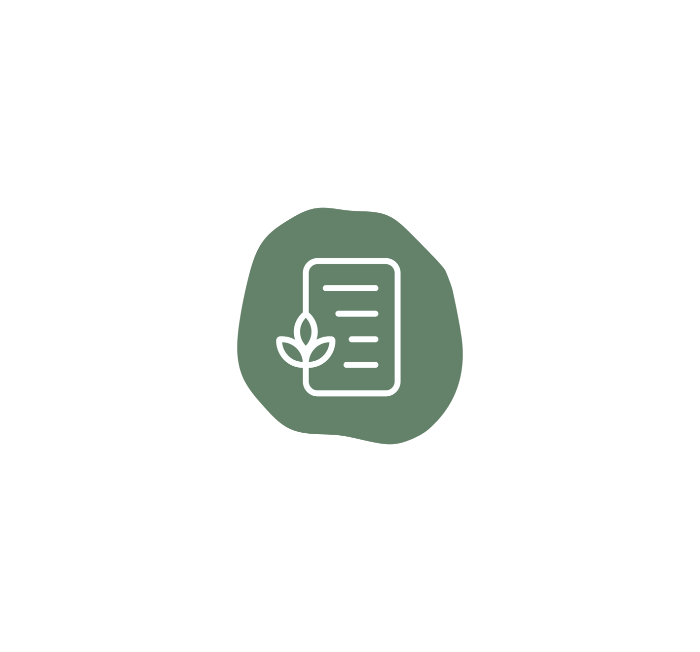 Disclose icon: Green shape with leaf and document icon